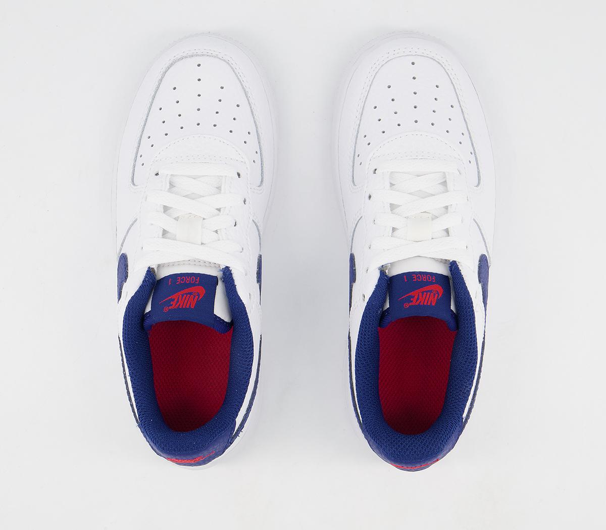 Nike Air Force 1 Ps Trainers White Deep Royal Blue University Red - Unisex