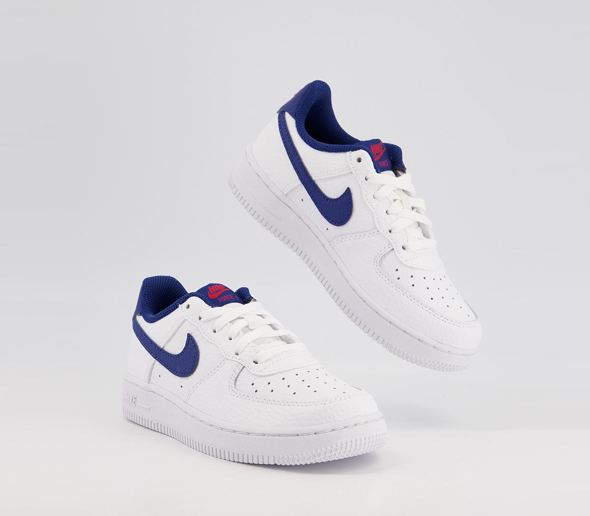 NikeAir Force 1 Ps TrainersWhite Deep Royal Blue University Red