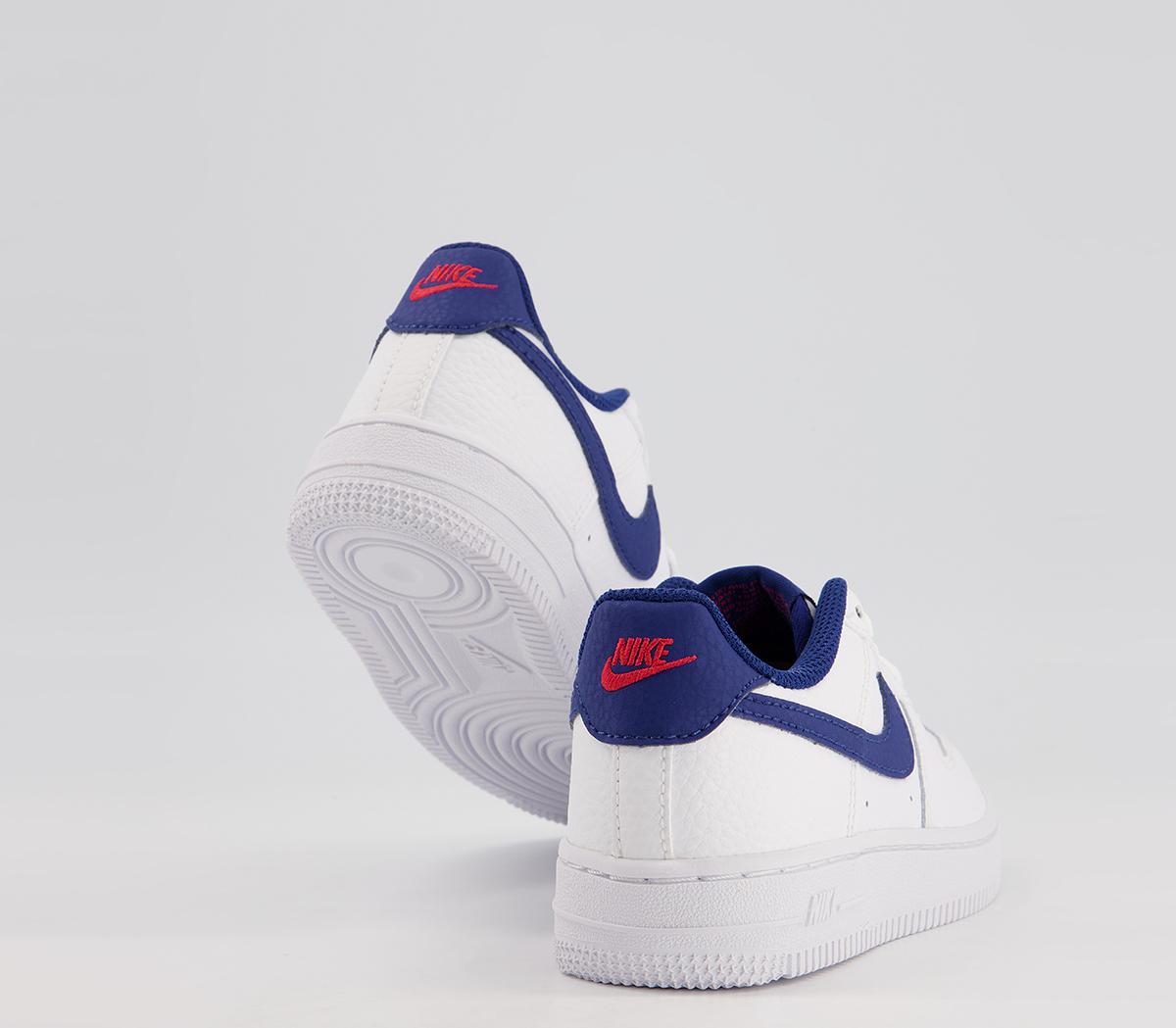 NikeAir Force 1 Ps TrainersWhite Deep Royal Blue University Red
