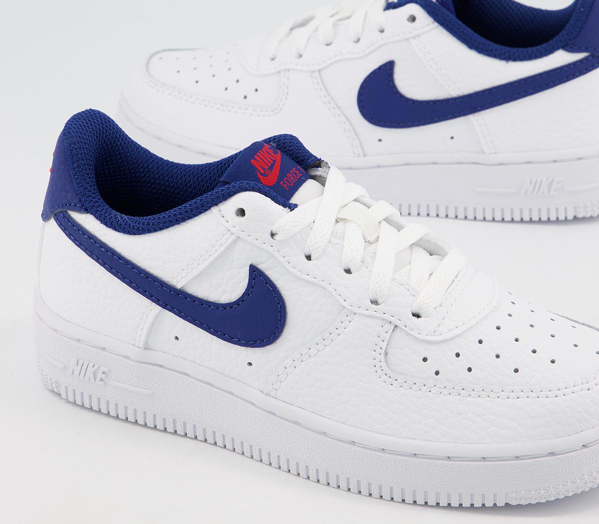 NikeAir Force 1 Ps TrainersWhite Deep Royal Blue University Red
