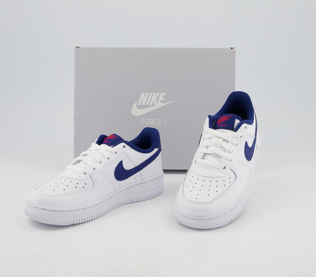 NikeAir Force 1 Ps TrainersWhite Deep Royal Blue University Red