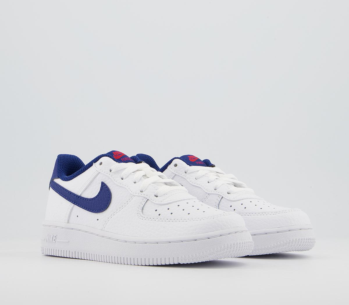 NikeAir Force 1 Ps TrainersWhite Deep Royal Blue University Red