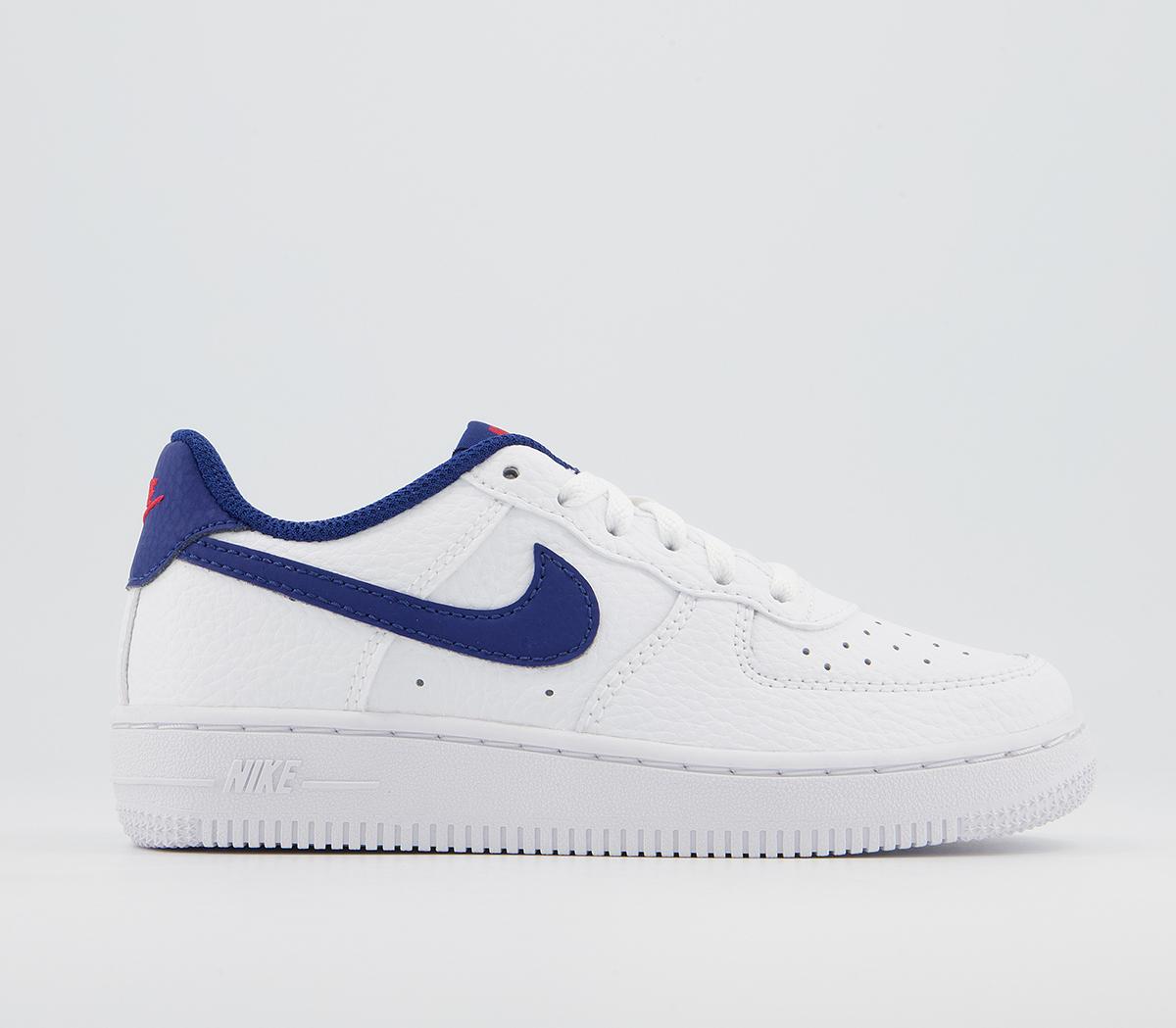 NikeAir Force 1 Ps TrainersWhite Deep Royal Blue University Red