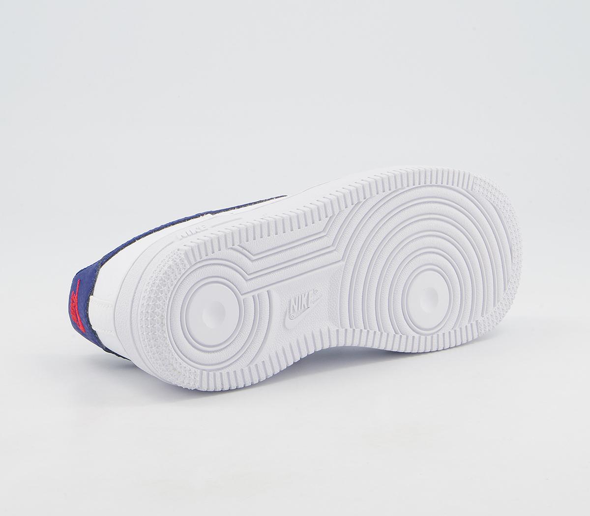 NikeAir Force 1 Ps TrainersWhite Deep Royal Blue University Red
