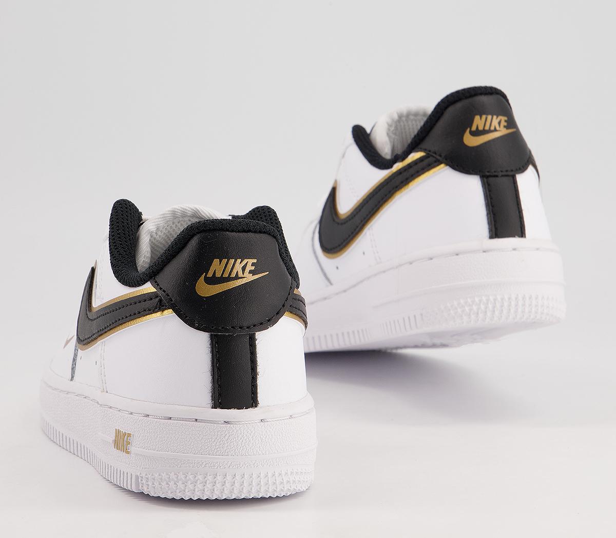Nike Air Force 1 Ps Trainers Nike Air Force 1 Ps Trainers White Black Metallic Gold