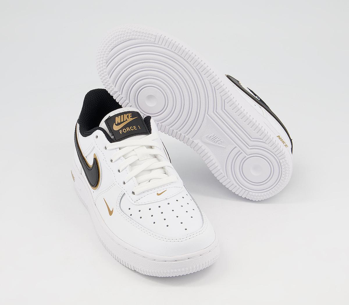 Nike Air Force 1 Ps Trainers Nike Air Force 1 Ps Trainers White Black Metallic Gold