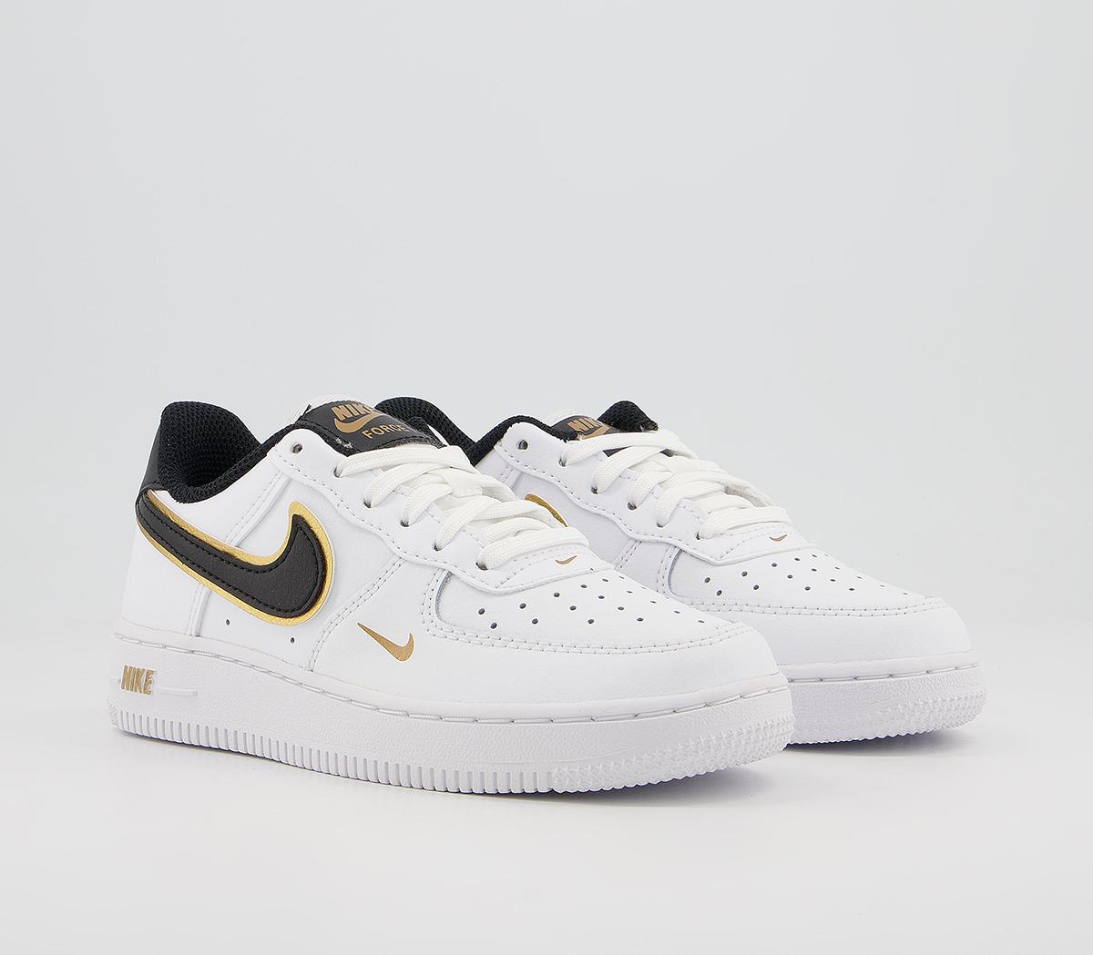 Nike Air Force 1 Ps Trainers Nike Air Force 1 Ps Trainers White Black Metallic Gold