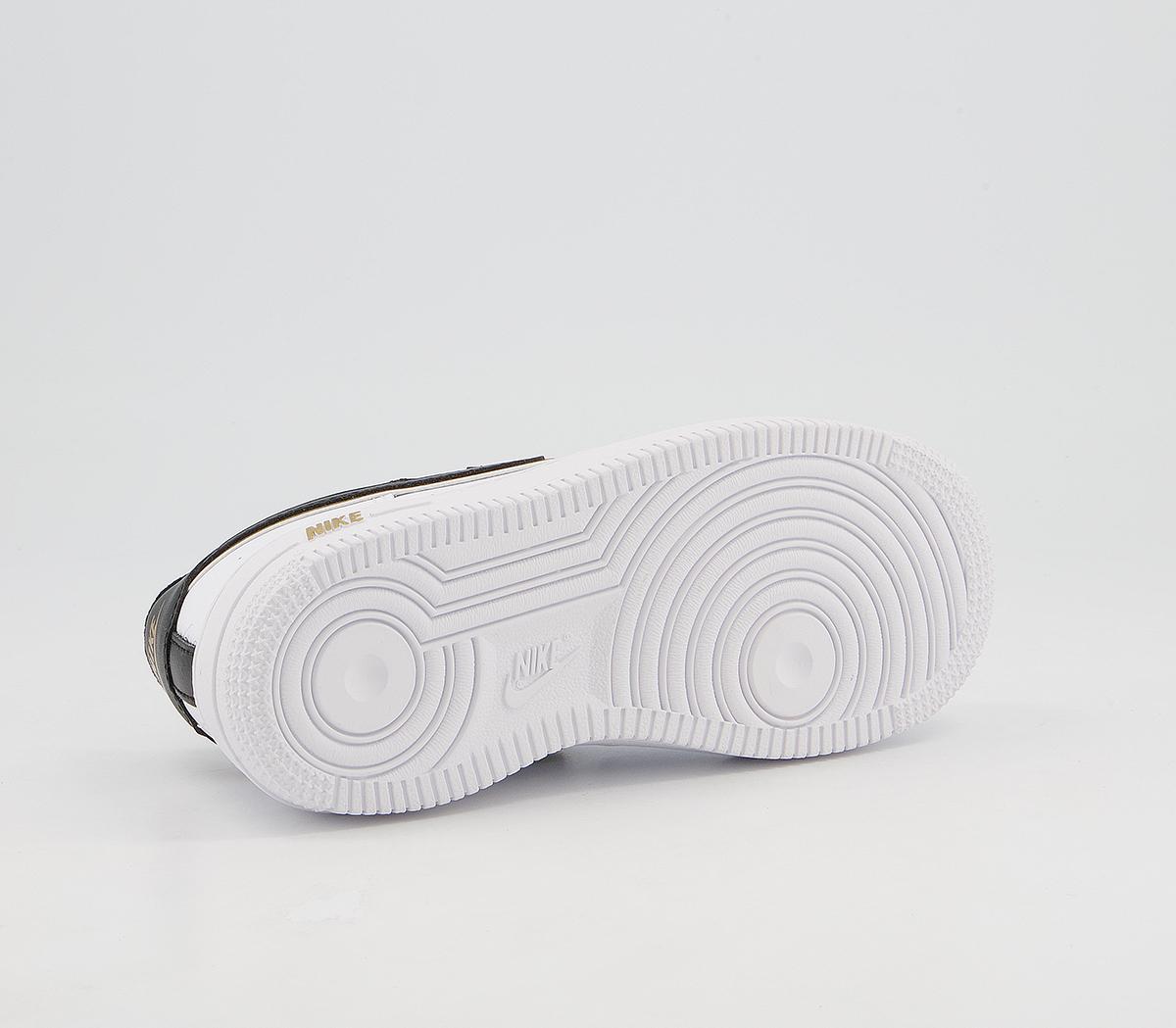 Nike Air Force 1 Ps Trainers Nike Air Force 1 Ps Trainers White Black Metallic Gold