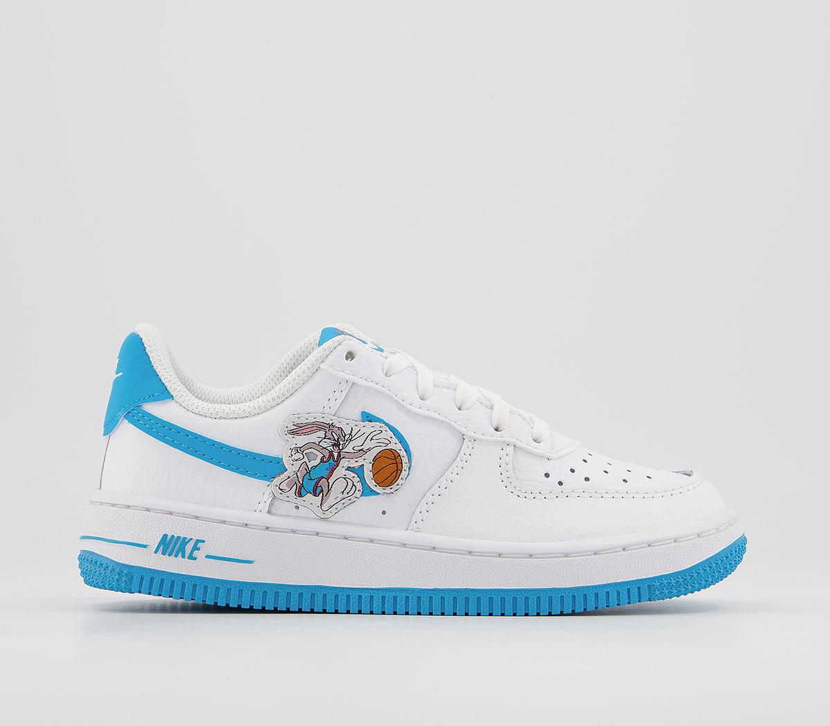 NikeAir Force 1 Ps TrainersWhite Blue Fury White
