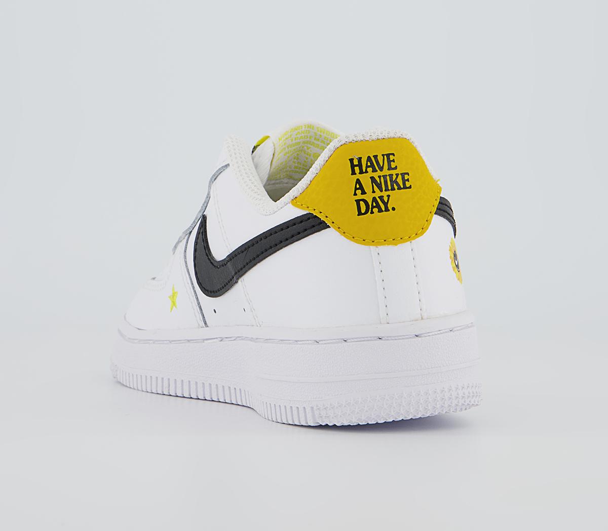 Nike Air Force 1 Ps Trainers Nike Air Force 1 Ps Trainers White Black Dark Sulfur