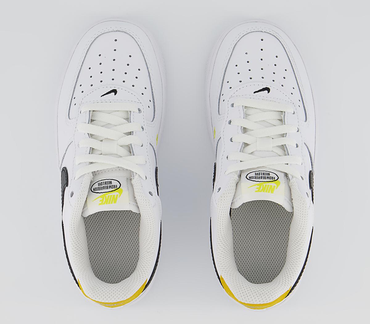 Nike Air Force 1 Ps Trainers Nike Air Force 1 Ps Trainers White Black Dark Sulfur