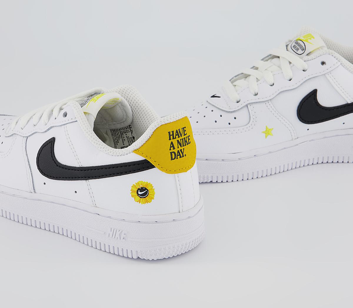 Nike Air Force 1 Ps Trainers Nike Air Force 1 Ps Trainers White Black Dark Sulfur