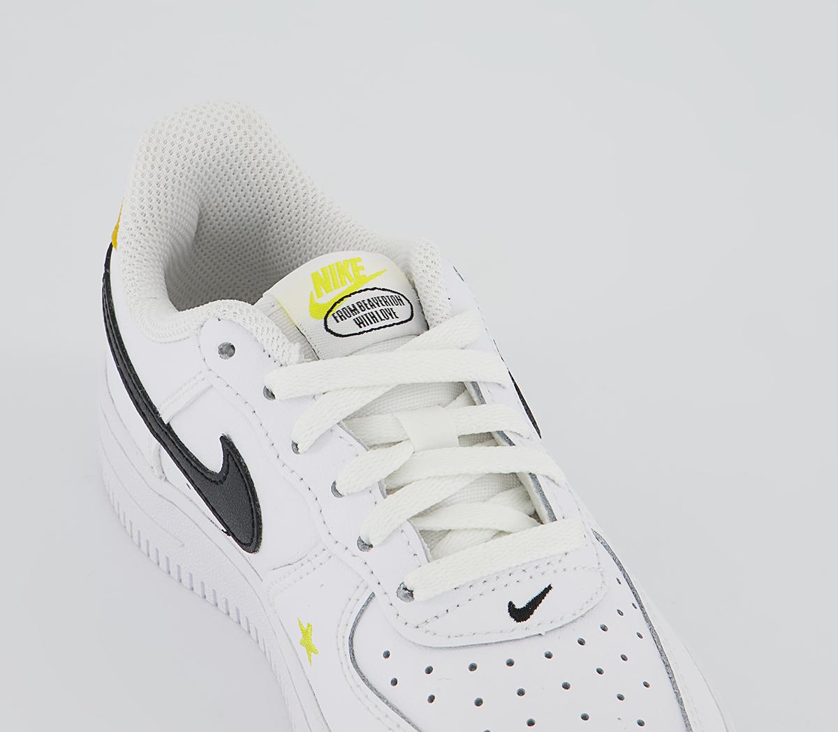 Nike Air Force 1 Ps Trainers Nike Air Force 1 Ps Trainers White Black Dark Sulfur
