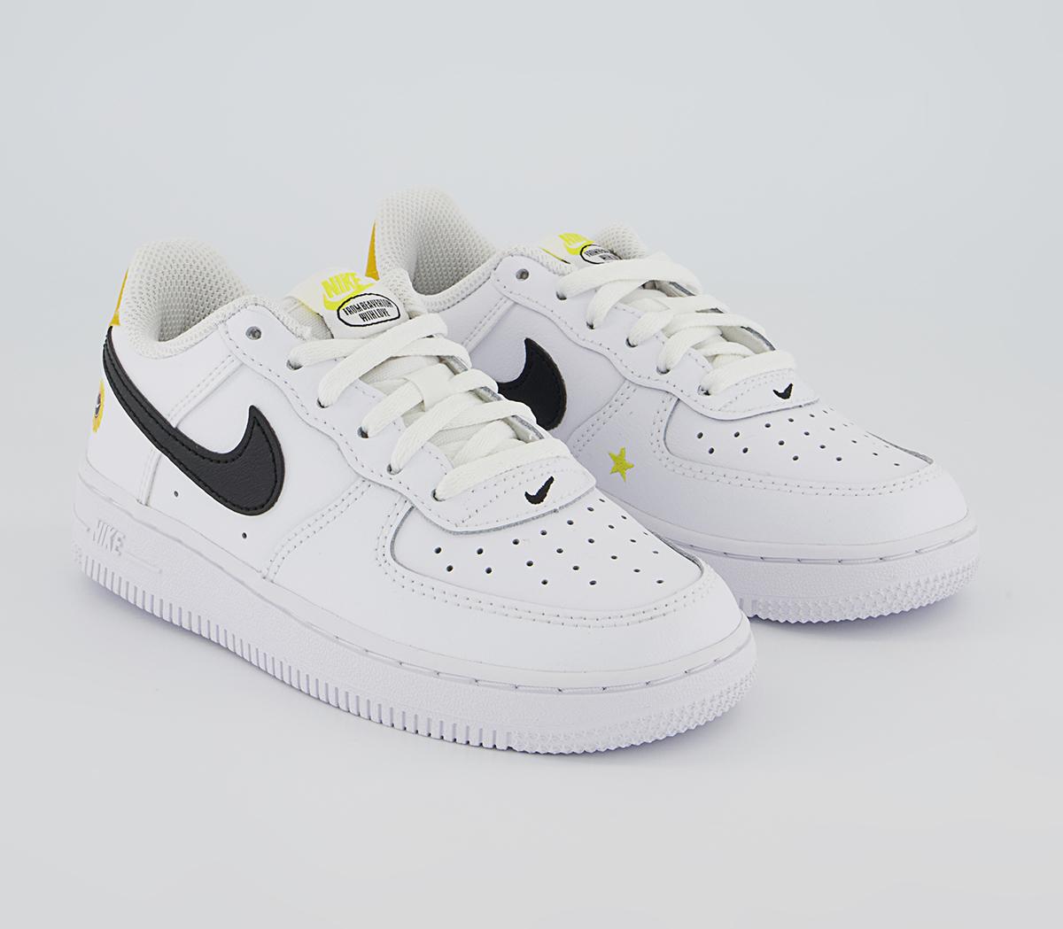 Nike Air Force 1 Ps Trainers Nike Air Force 1 Ps Trainers White Black Dark Sulfur