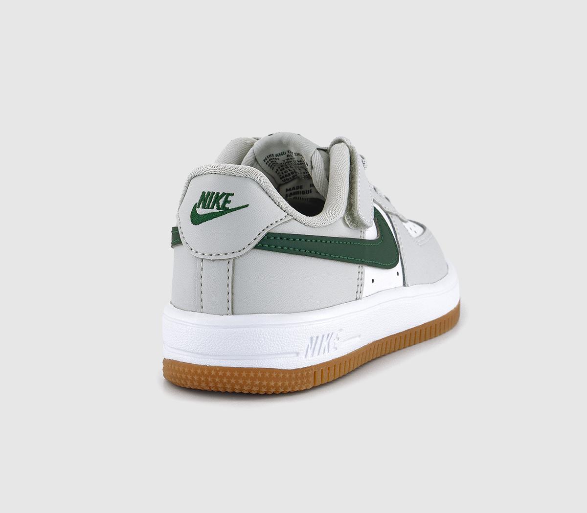 NikeAir Force 1 Kids Trainers NikeAir Force 1 Kids TrainersPhoton Dust White Fir Gum Medium Brown