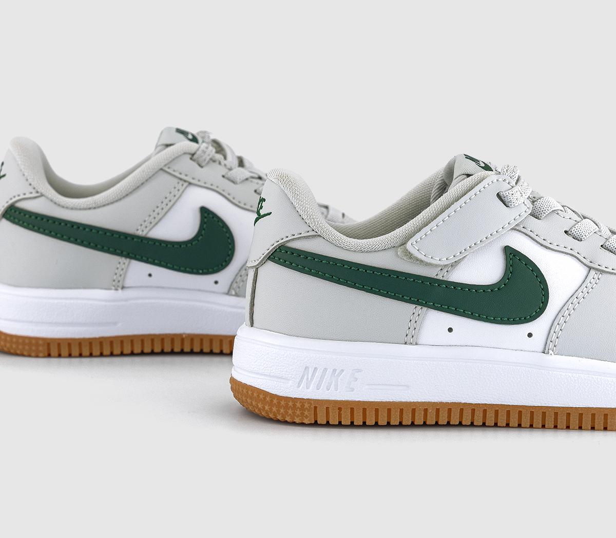 NikeAir Force 1 Kids Trainers NikeAir Force 1 Kids TrainersPhoton Dust White Fir Gum Medium Brown