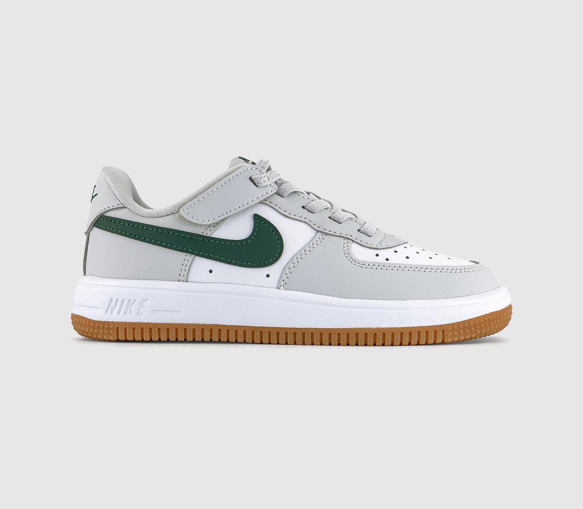 NikeAir Force 1 Kids Trainers NikeAir Force 1 Kids TrainersPhoton Dust White Fir Gum Medium Brown