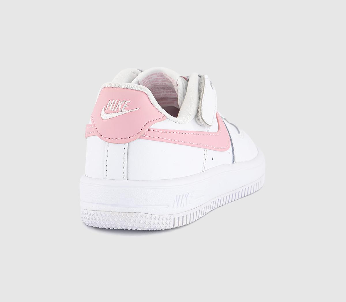 NikeAir Force 1 Kids TrainersWhite Medium Soft Pink White