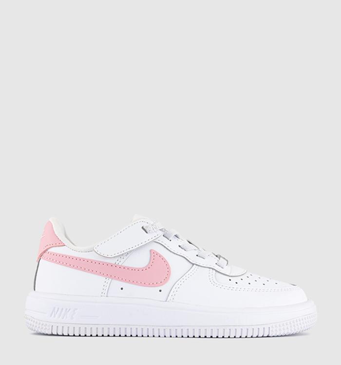 Nike Air Force 1 Kids Trainers White Medium Soft Pink White