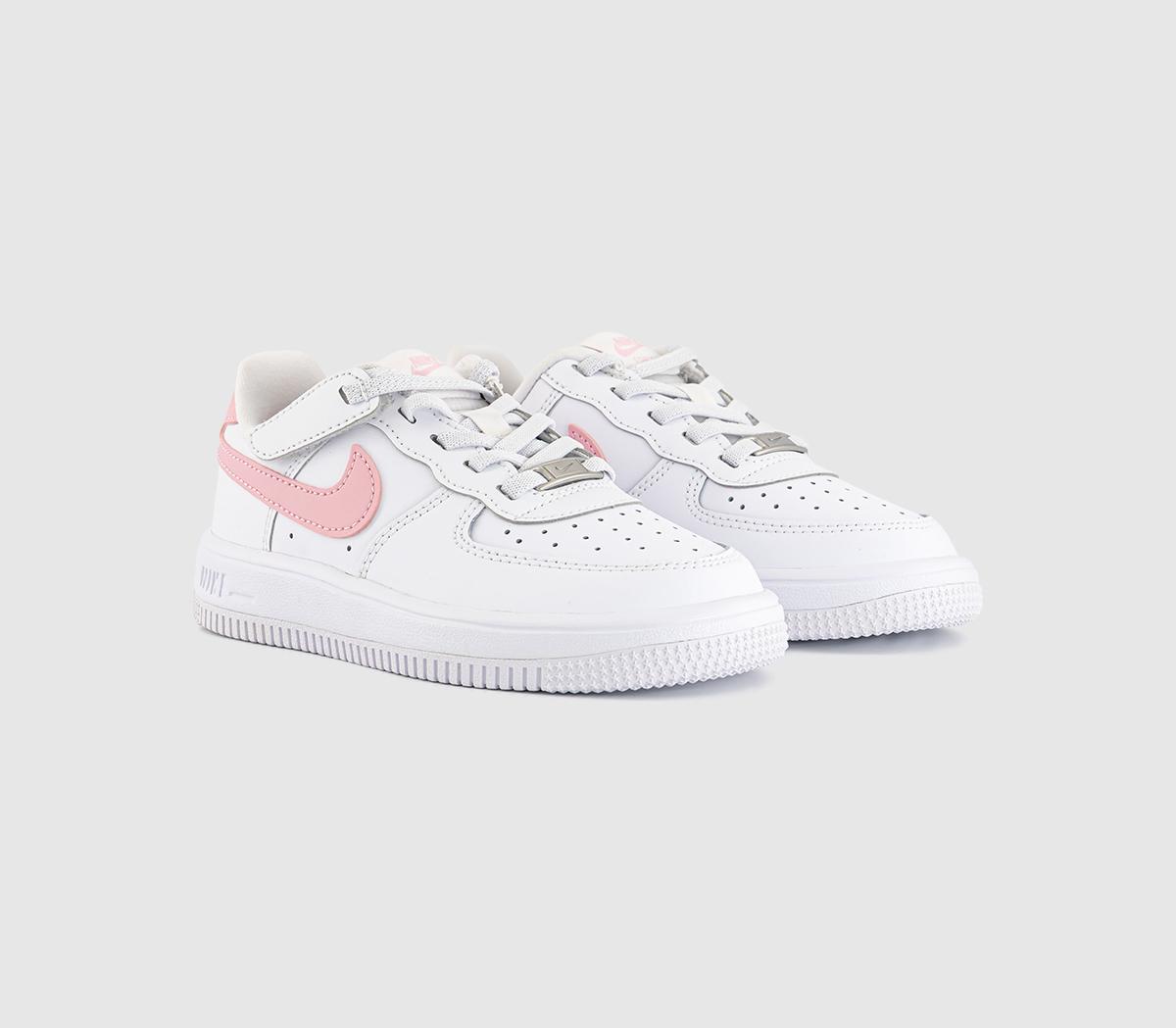 NikeAir Force 1 Kids TrainersWhite Medium Soft Pink White
