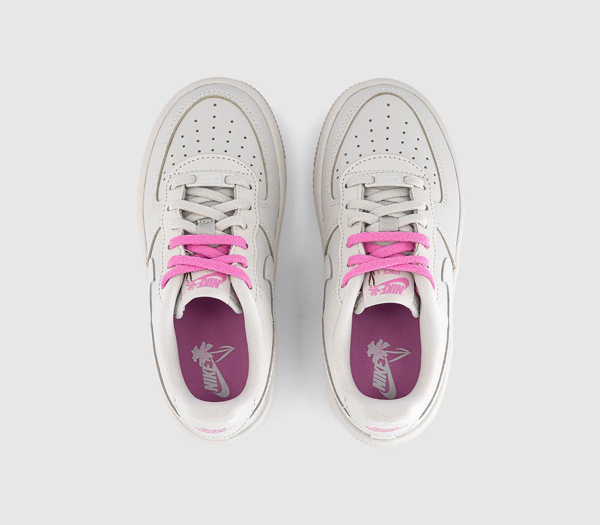 NikeAir Force 1 Kids TrainersLight Bonelight Boneplayful Pink