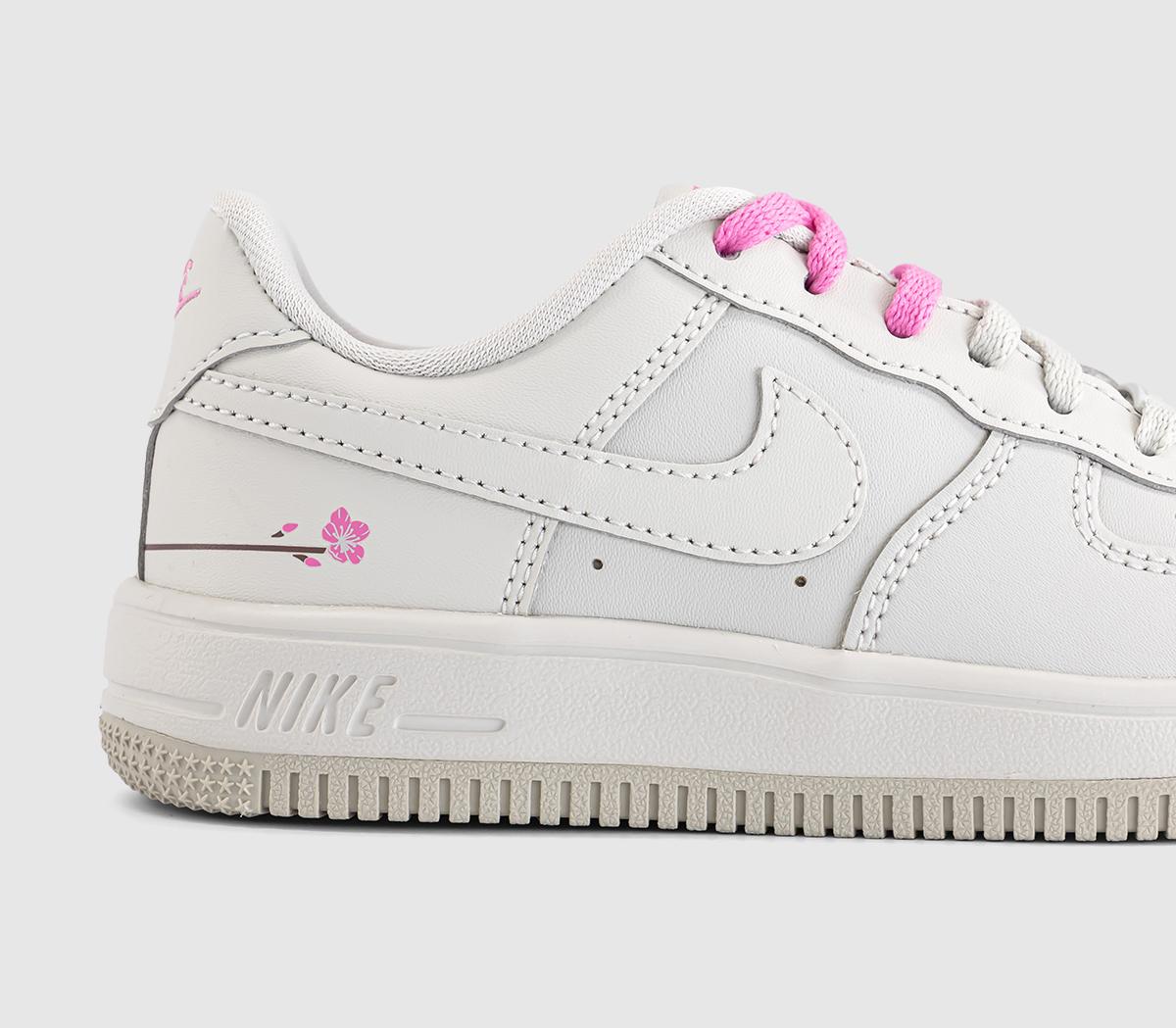 NikeAir Force 1 Kids TrainersLight Bonelight Boneplayful Pink