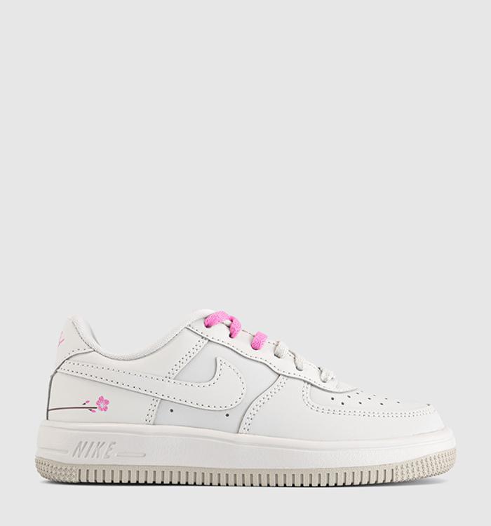 Nike Air Force 1 Kids Trainers Light Bonelight Boneplayful Pink