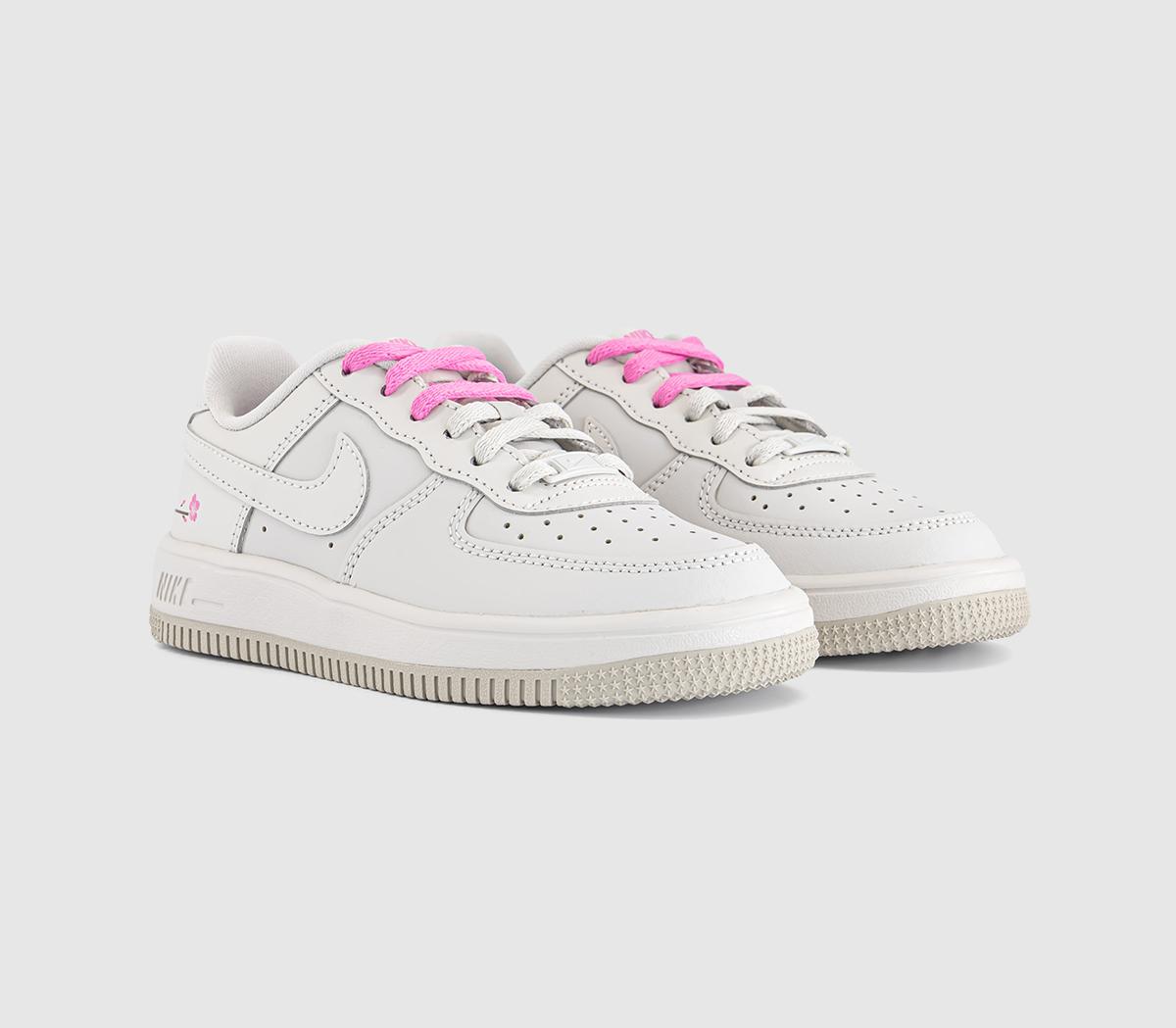 NikeAir Force 1 Kids TrainersLight Bonelight Boneplayful Pink