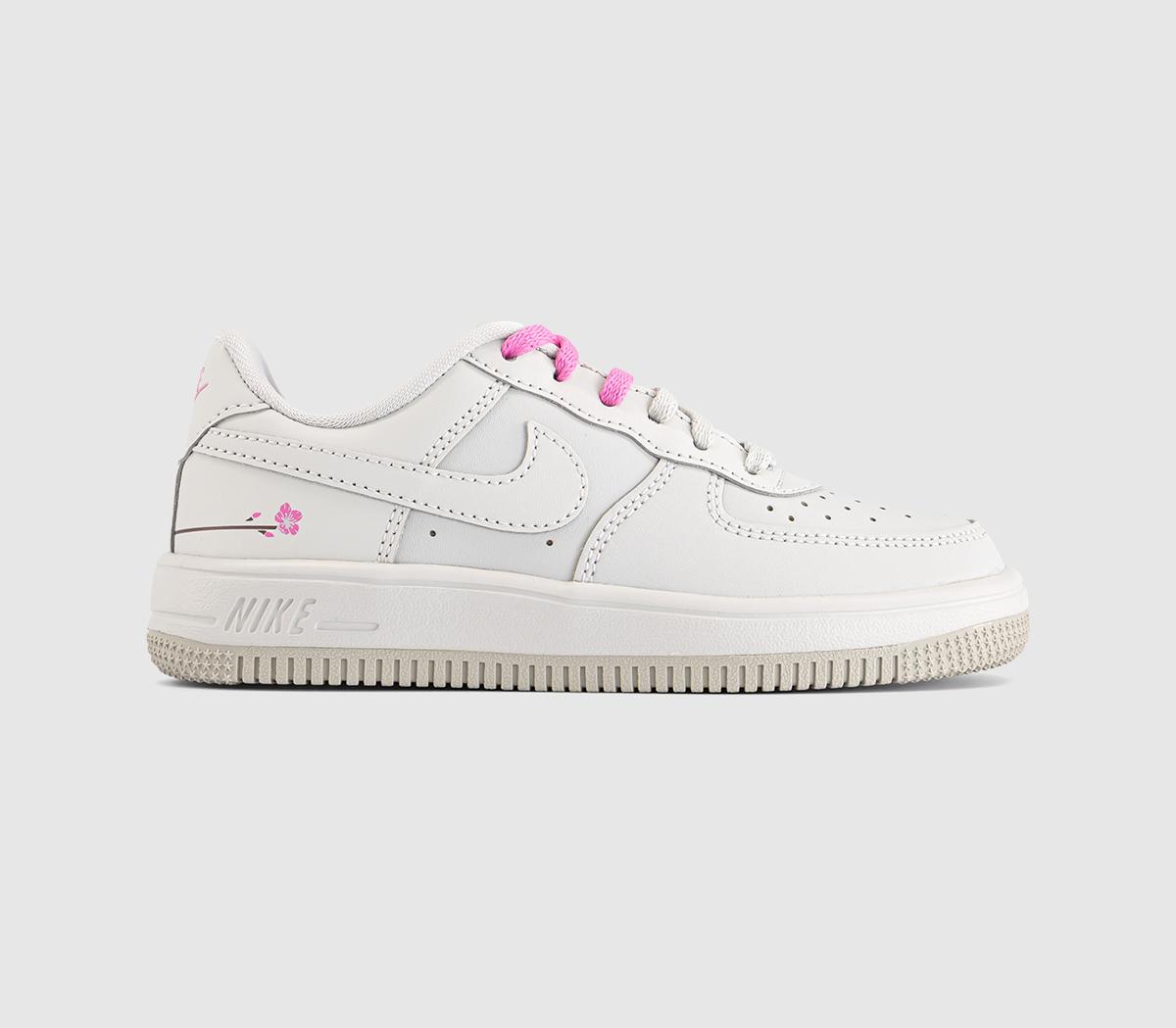 NikeAir Force 1 Kids TrainersLight Bonelight Boneplayful Pink