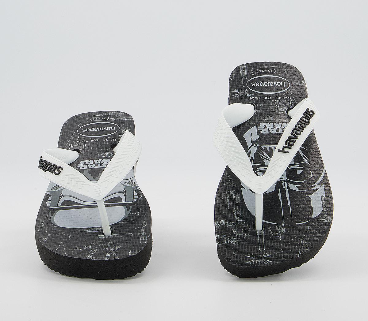 Havaianas Kids Brasil Flip Flops Star Wars Black White - Unisex