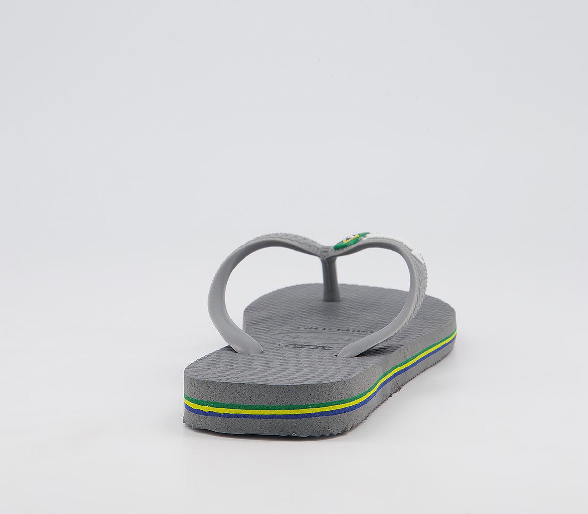 Havaianas Brasil Kids Flip Flops Havaianas Brasil Kids Flip Flops Steel Grey