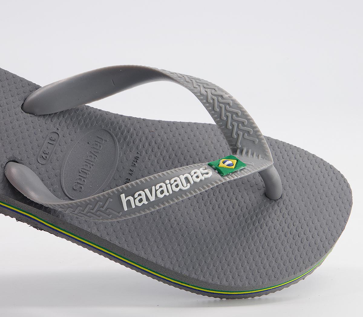 Havaianas Brasil Kids Flip Flops Havaianas Brasil Kids Flip Flops Steel Grey