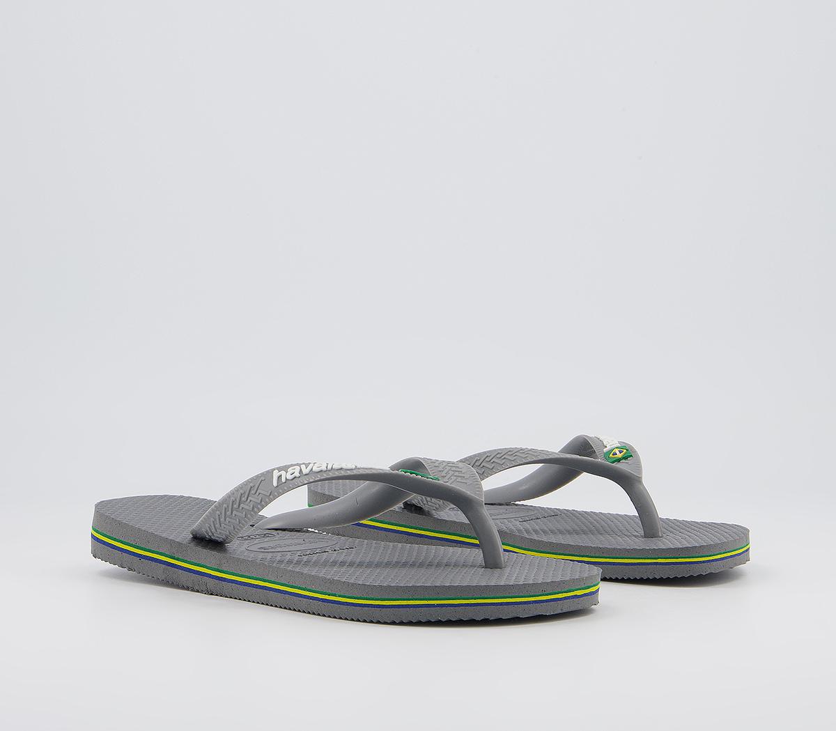 Havaianas Brasil Kids Flip Flops Havaianas Brasil Kids Flip Flops Steel Grey
