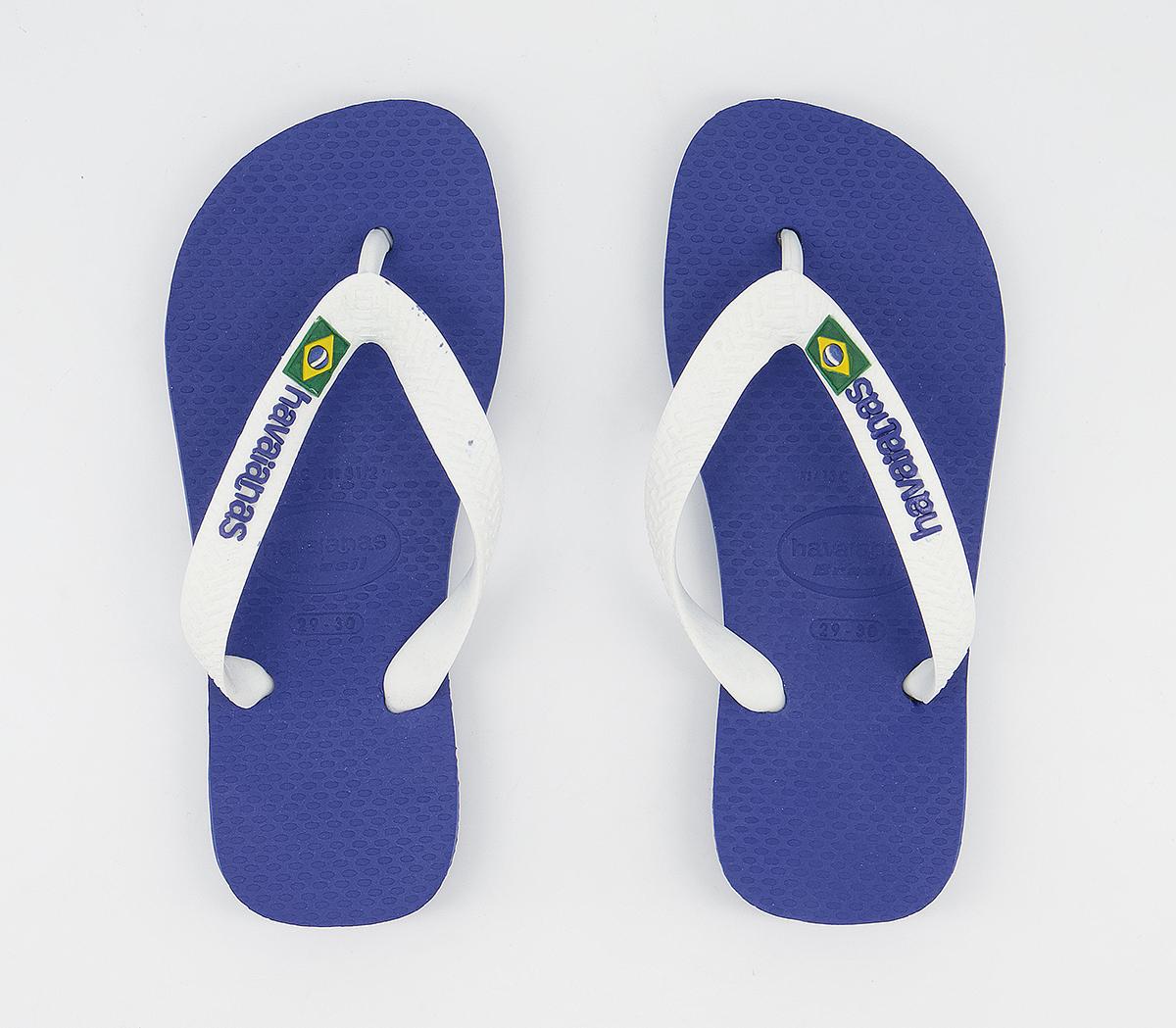 HavaianasKids Brasil Flip FlopsMarine Blue White