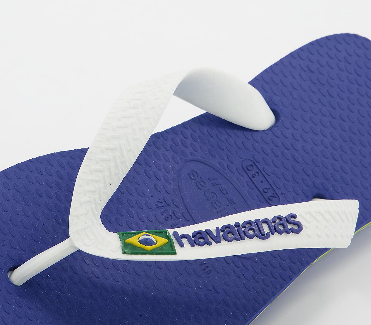 HavaianasKids Brasil Flip FlopsMarine Blue White