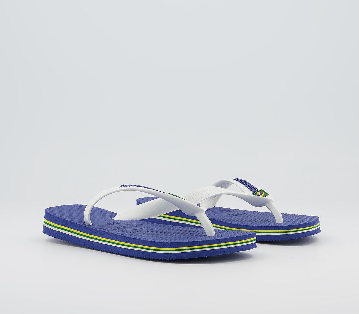 Kids Havaianas Kids Brasil In Blue And White, 1/2 Youth