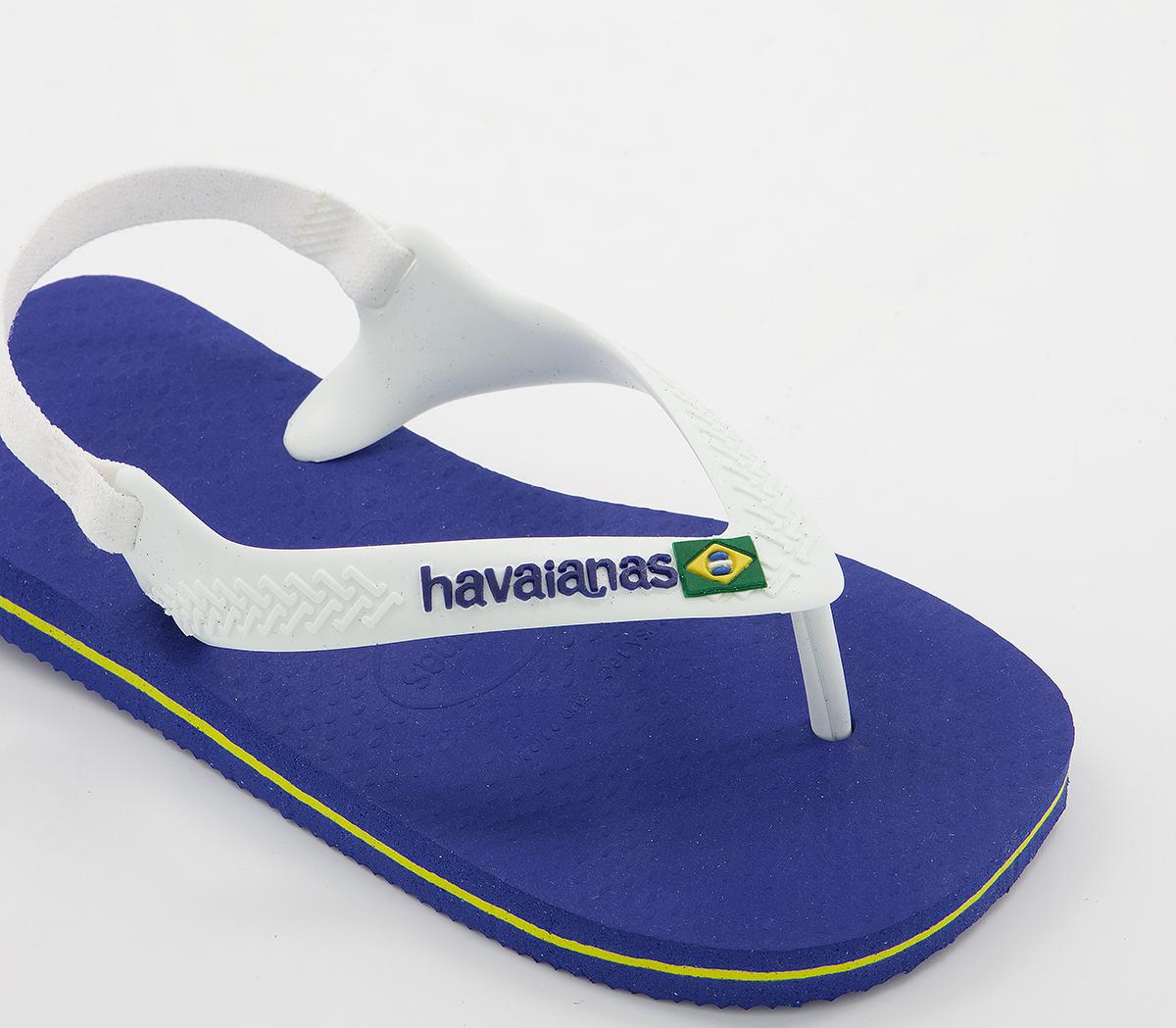Havaianas Baby Brazil Flip Flops Havaianas Baby Brazil Flip Flops Marine Blue White