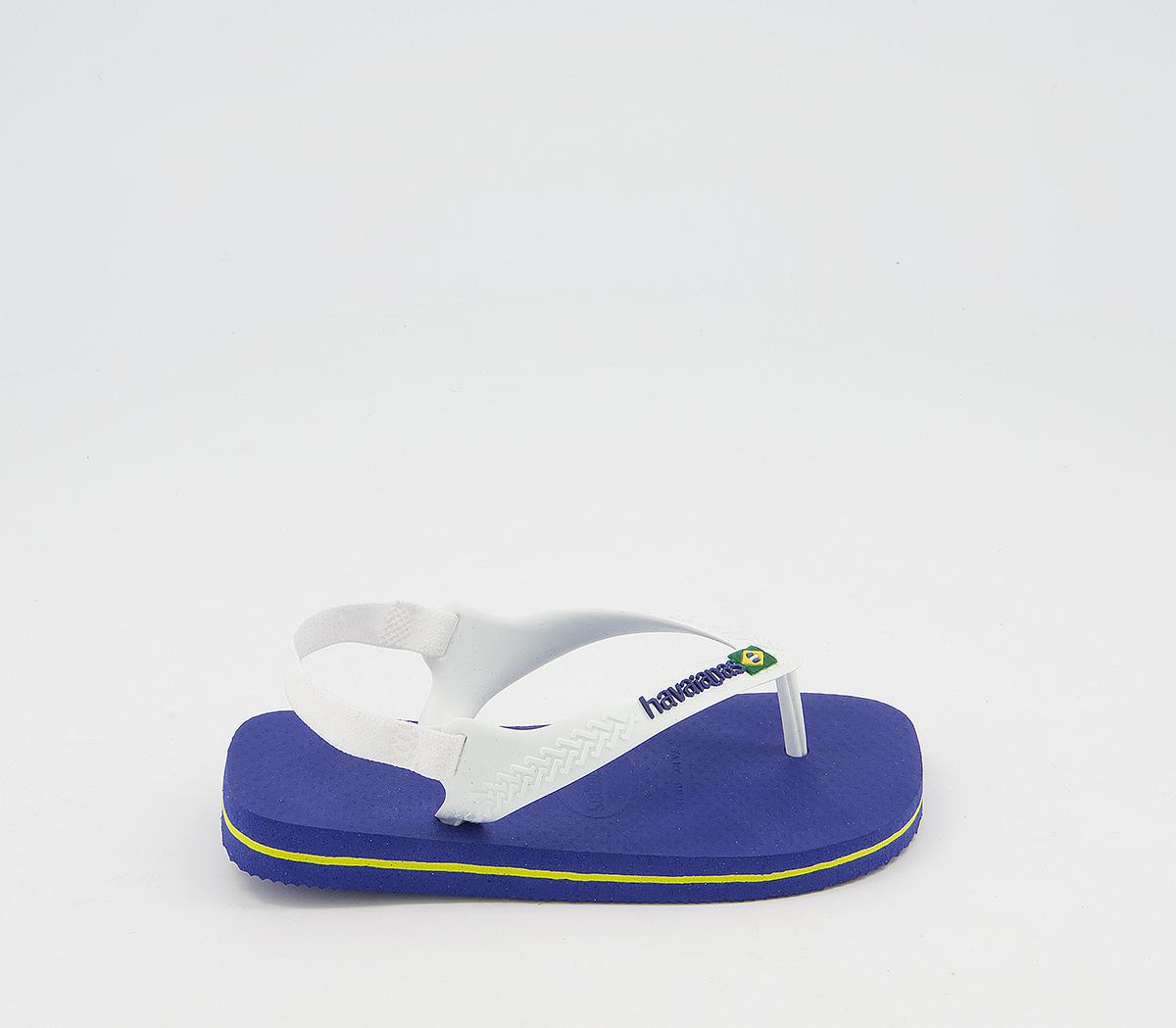 Kids Baby Brazil Kids Flip Flops In Blue And White