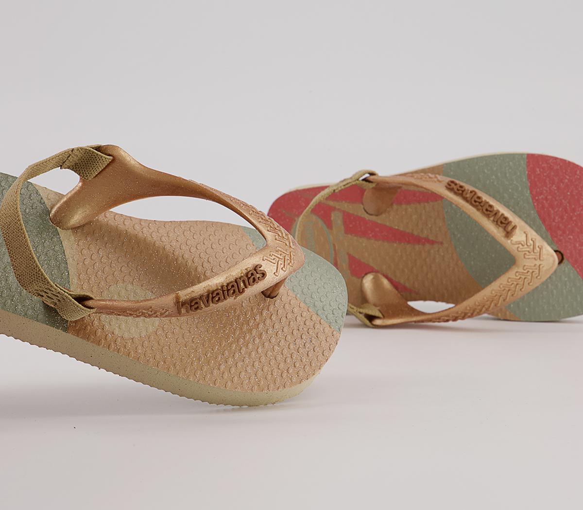 Havaianas Baby Brazil Flip Flops Havaianas Baby Brazil Flip Flops Glow Sand Grey Golden