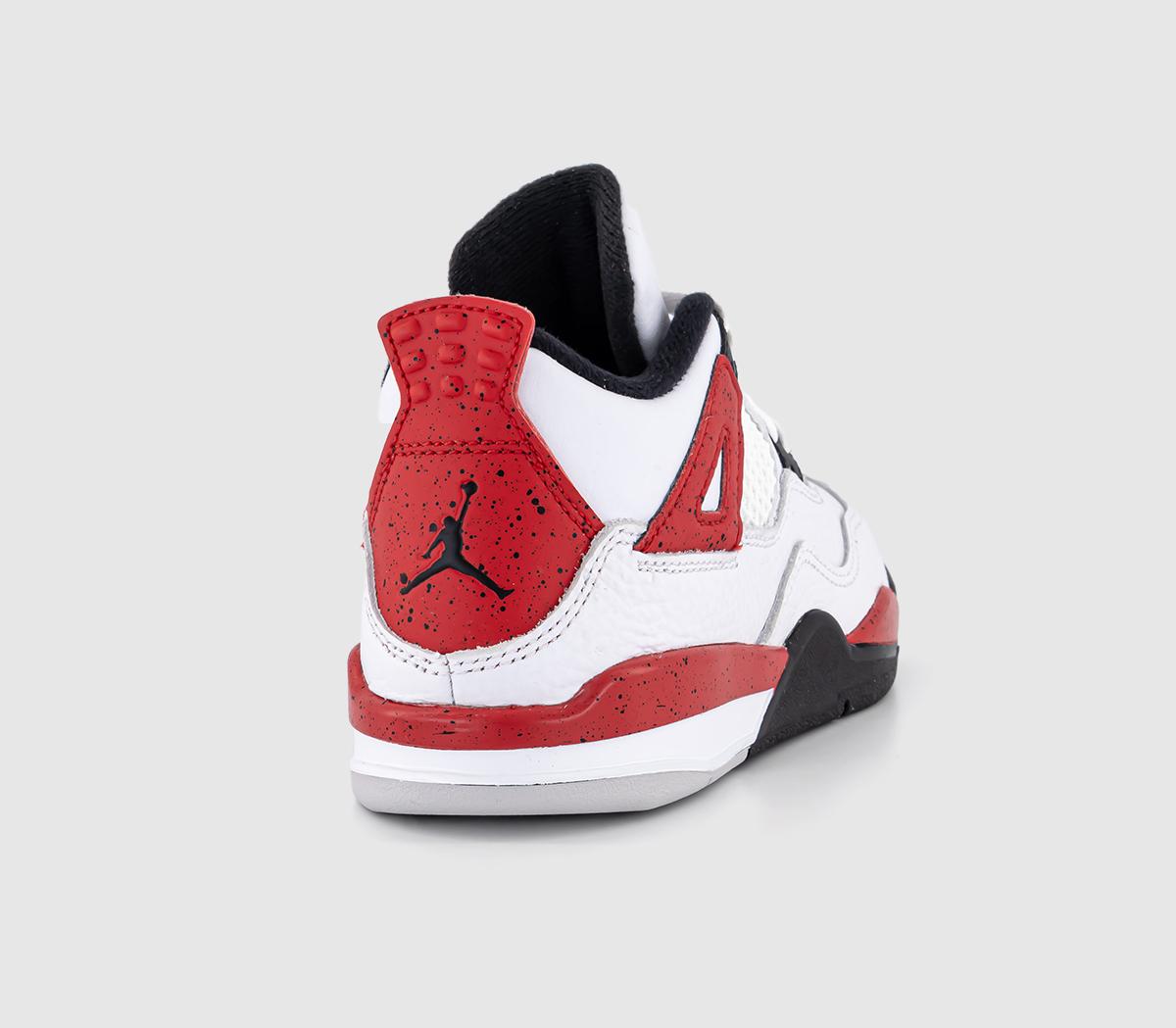 Jordan Jordan 4 Retro Kids Trainers White Fire Red Black Nautral