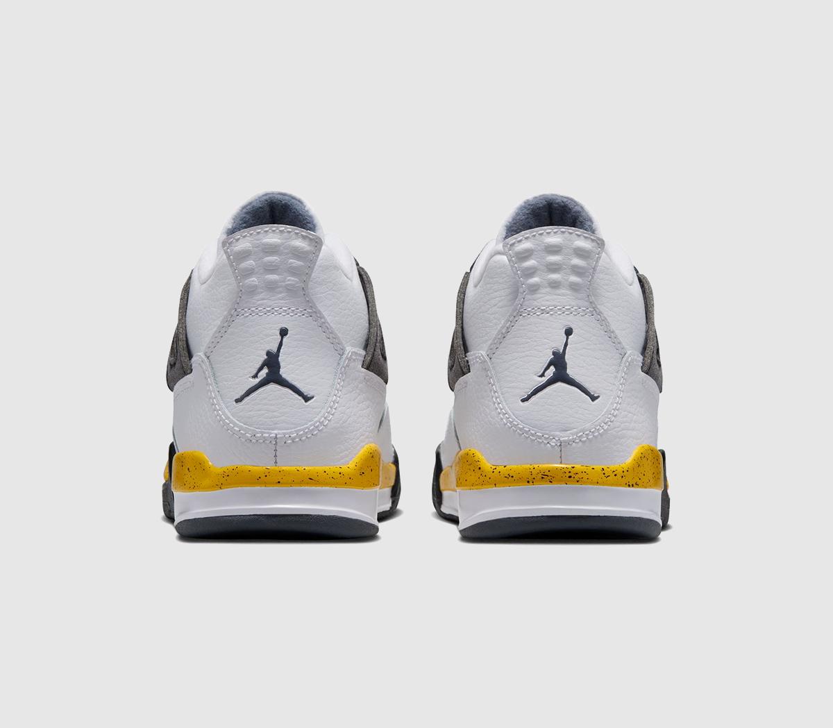 JordanJordan 4 Retro KidsWhite Black Yellow