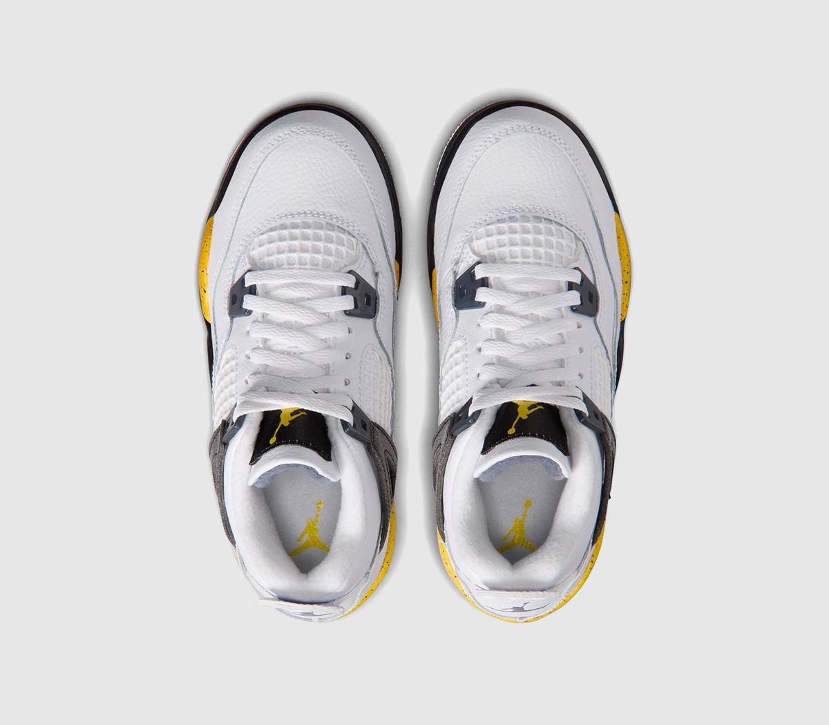 JordanJordan 4 Retro KidsWhite Black Yellow