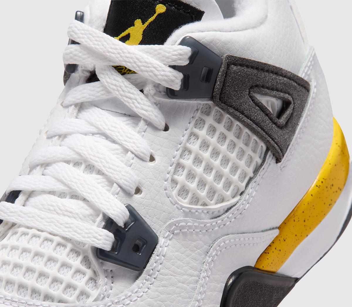 JordanJordan 4 Retro KidsWhite Black Yellow