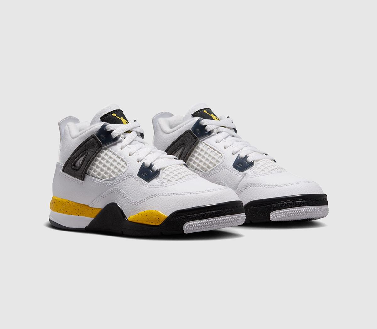 JordanJordan 4 Retro KidsWhite Black Yellow