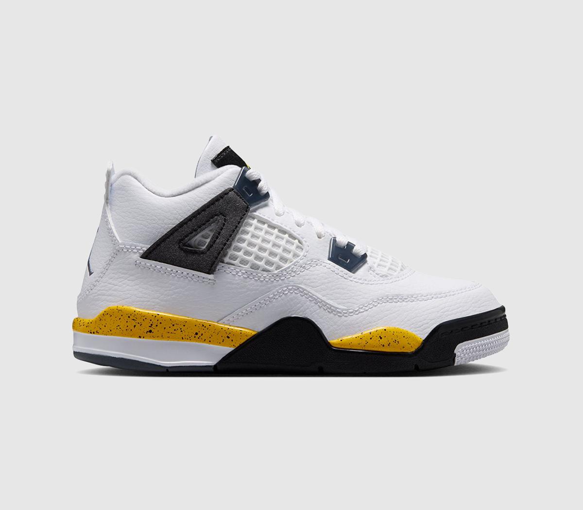 JordanJordan 4 Retro KidsWhite Black Yellow