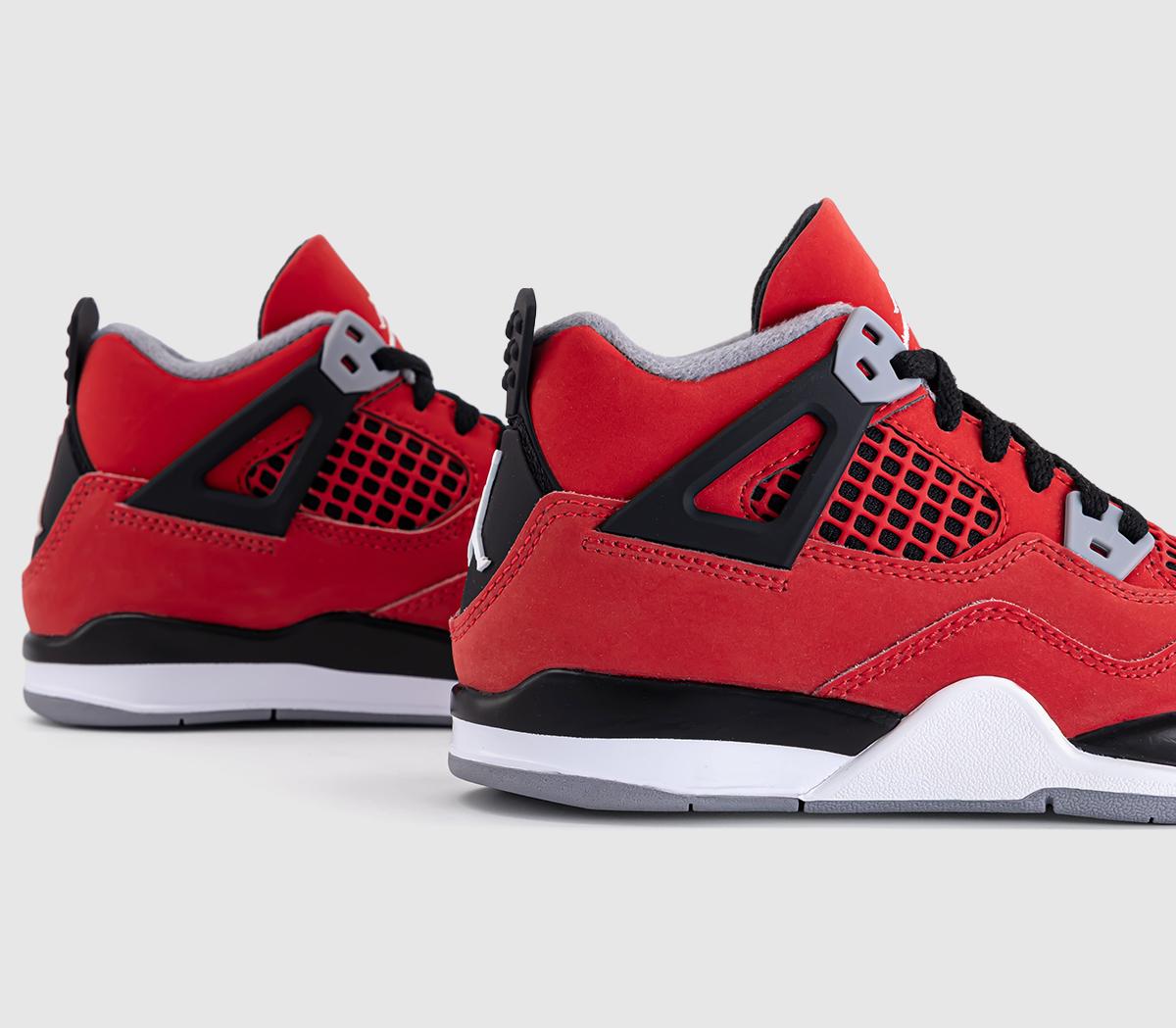 JordanJordan 4 Retro Pre School TrainersFire Red White Black Cement Grey