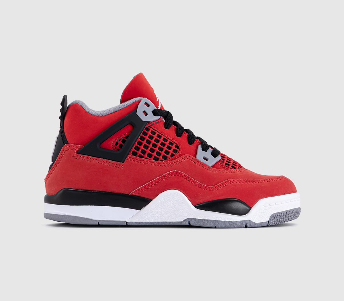 JordanJordan 4 Retro Pre School TrainersFire Red White Black Cement Grey