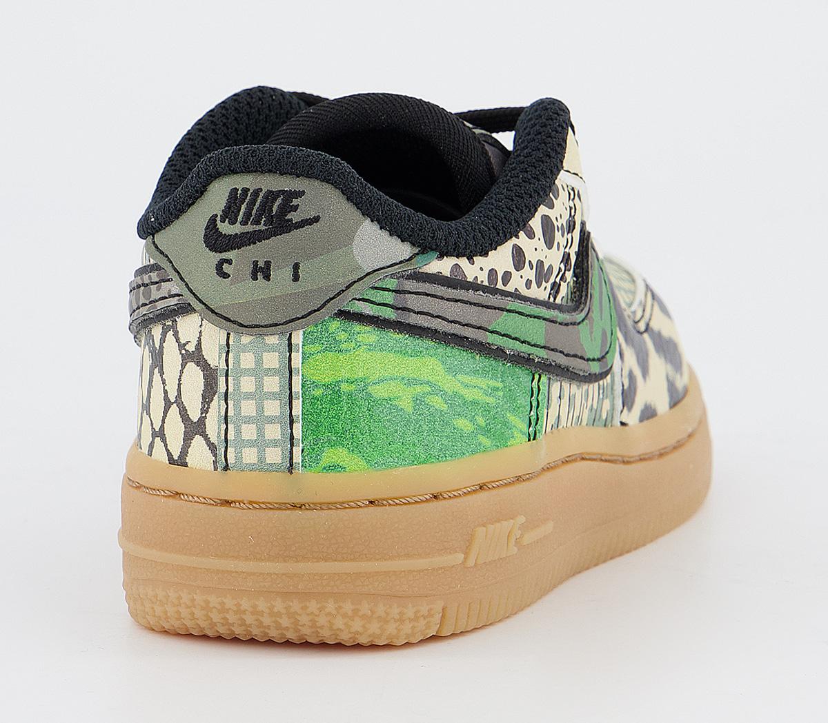Nike Air Force 1 Infant Trainers Nike Air Force 1 Infant Trainers Black Green Sparkgum Light Brown