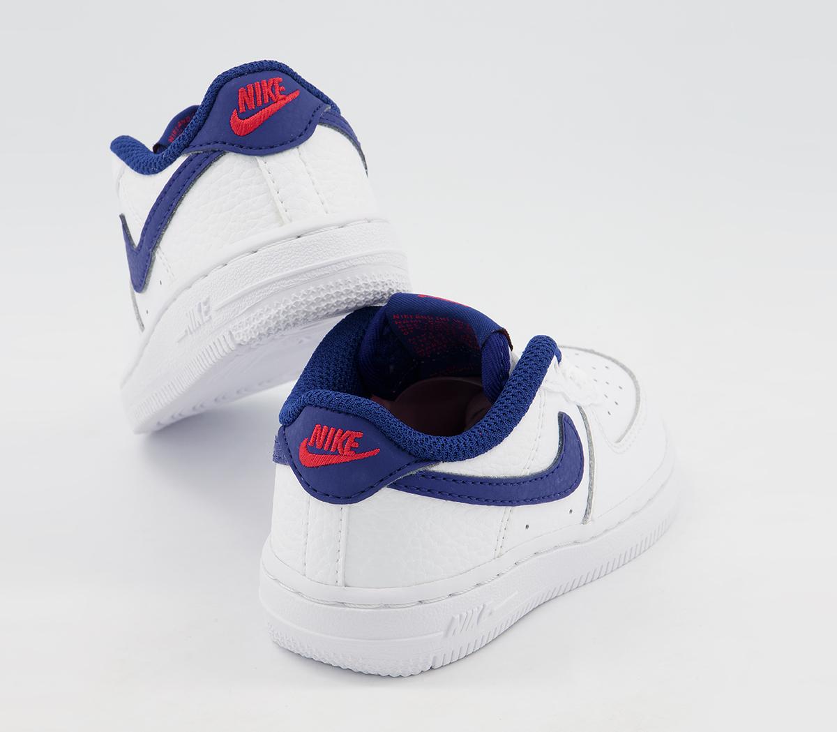 Nike Air Force 1 Infant Trainers Nike Air Force 1 Infant Trainers White Deep Royal Blue University Red