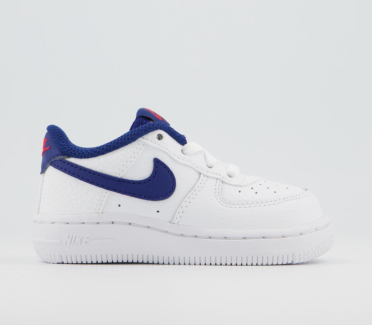 NikeAir Force 1 Infant TrainersWhite Deep Royal Blue University Red